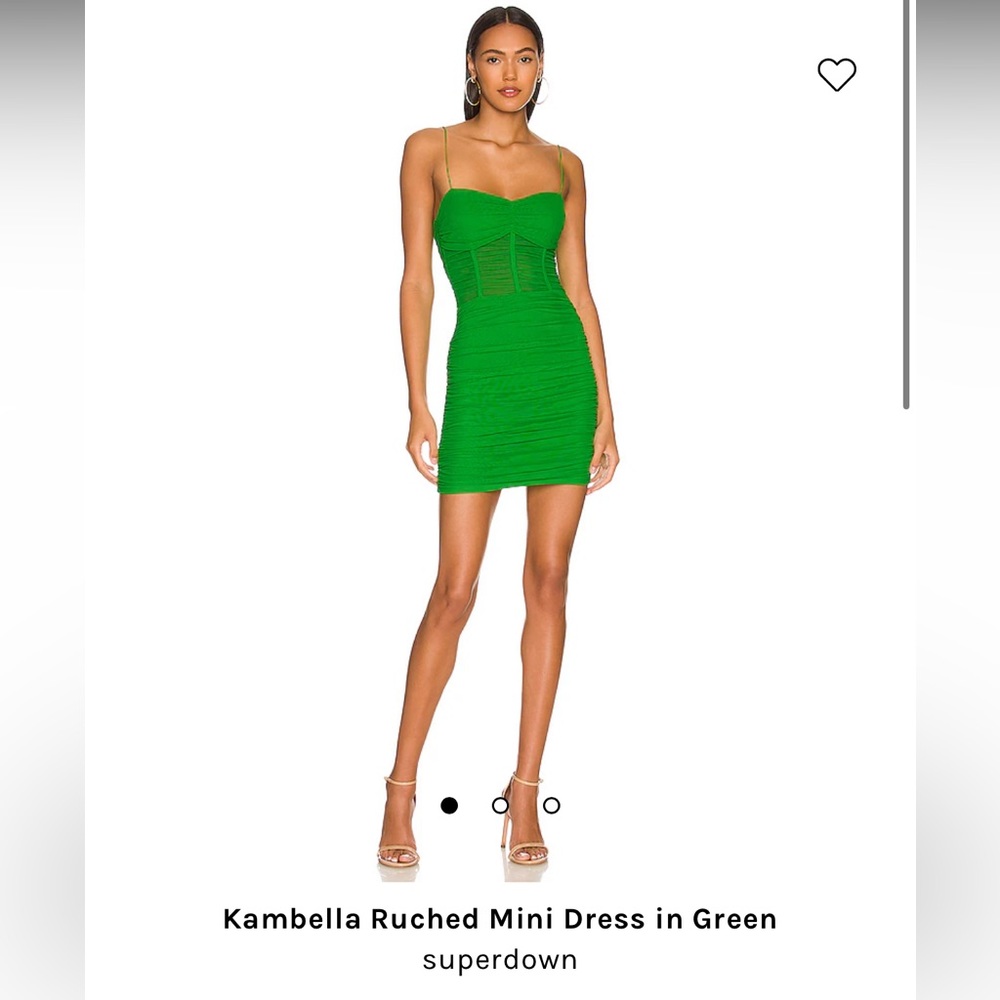 Superdown Kambella Ruched Mini Dress in Green